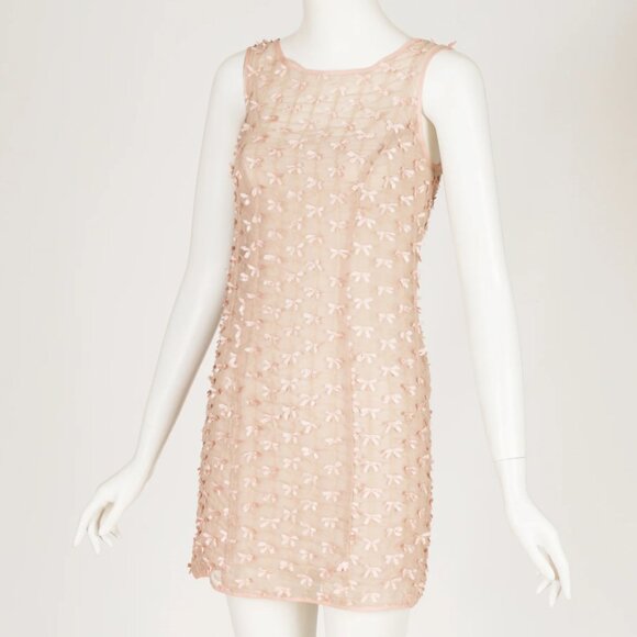 Betsey Johnson S/S 1997 Runway Archival All Over Bow Organdy Mini Dress sz Small - Picture 1 of 14